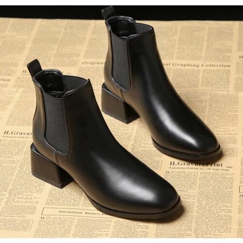 England design womens fashion chelsea boots genuine leather shoes warm fur winter boot ladies black ankle botas femmes bottes