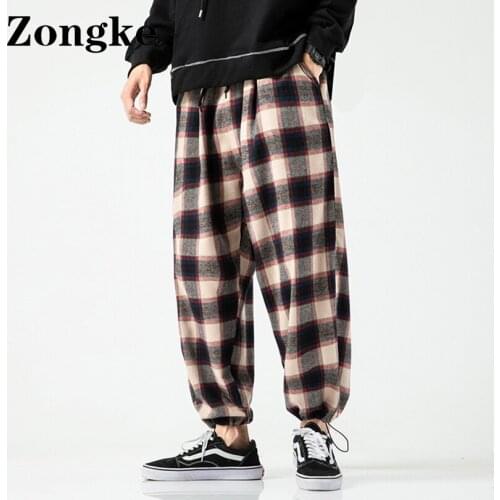 Мужские брюки в клетку Zongke China At AliExpress