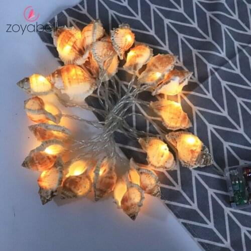 10/20 LED Conch String Lights Twinkle Garlands Battery Powered Christmas Lamp Holiday Party Wedding Decorative Fairy Light