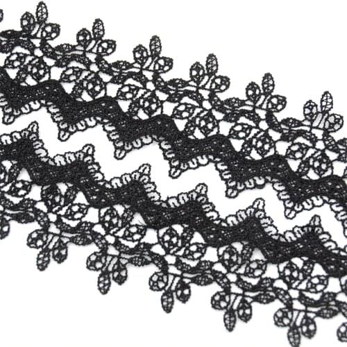 1M Quality Black Cotton Ribbon Lace Fabric For Wedding Decoration DIY Craft Applique Embroidery Sewing Trim Garment Supplies