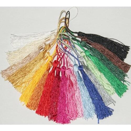 20pcs/Pack 18 Colors Polyester Silk Tassels Fringe Trim 13.5cm Long Cotton Tassels Trim DIY Sewing Curtains Jewelry Accessories