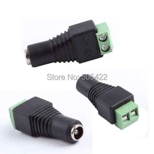 200pcs/lot CCTV Camera 5.5 x 2.1mm DC Power Cable Female Plug Connector Adapter Jack