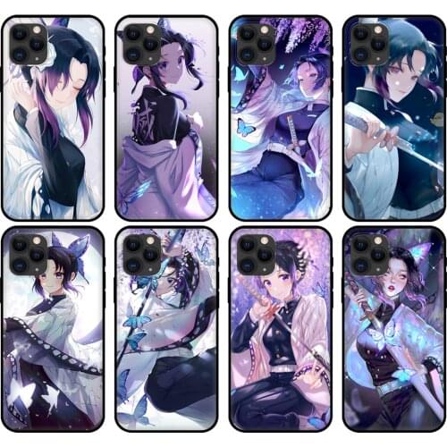 Black tpu case for iphone 5 5s se 2020 6 6s 7 8 plus x 10 XR XS 11 12 mini pro MAX back cover Shinobu Kocho Kimetsu No Yaiba