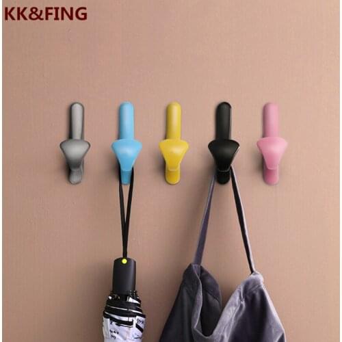 KK&FING Color Door Back Hooks Wall Hooks Clothes Hanger Kitchen storage Hanger Keys Creative Hook Wall Decoration
