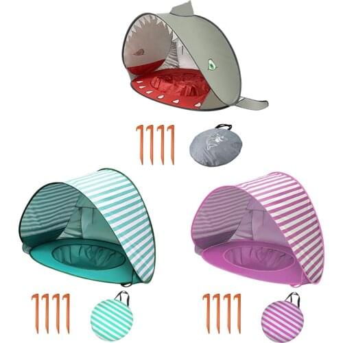 Children Cute Sunshade Beach Tents Waterproof Portable Folding Up Tent Kids Play House Outdoor Beach Play Sand Tent