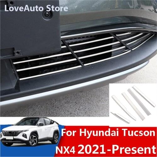 For Hyundai Tucson NX4 2021 2022 Car Middle Grid Decoration Strip Three-color Middle Grid Sticker Exterior Decorative Accessorie