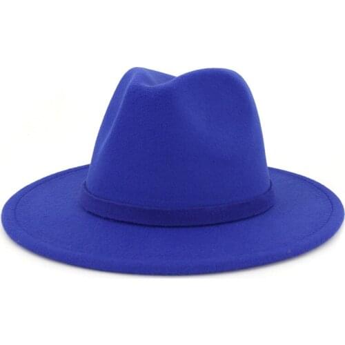 Women Wide Brim Wool Felt Jazz Hats Party Formal Panama Cap Dress Hat