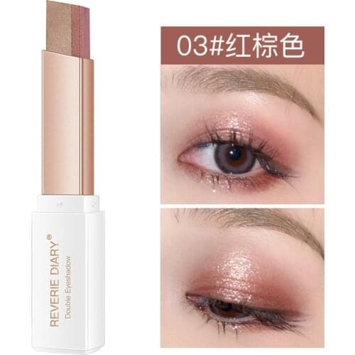 Double Color Glitter Gradient Eyeshadow Long Lasting Lazy Eye Shadow Stick Shimmer Matte Eyeshadow Makeup Maquillaje TSLM1