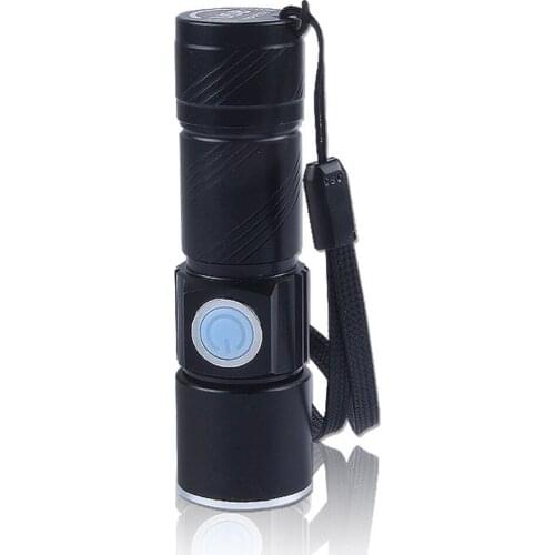 FangNymph Mini Q5 LED Rechargeable Zoomable USB Flashlight Torch 3-mode Night Lamp Light