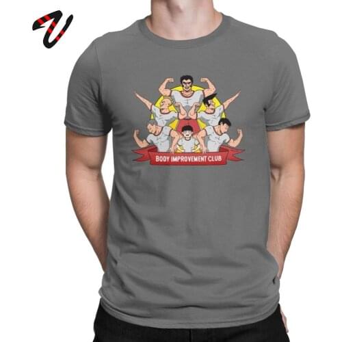 Men T-Shirt Mob Psycho 100 Body Improvement Club Humor 100% Cotton Tees Short Sleeve T Shirt O Neck Clothes Best Gift Idea Tops