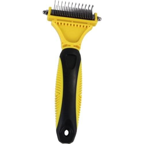 Pet Dog Cat Hair Removal Brush Comb Pet Grooming Tools 2 Sided Professional Hair Shedding Comb For Matted Long Hair Curly Pet