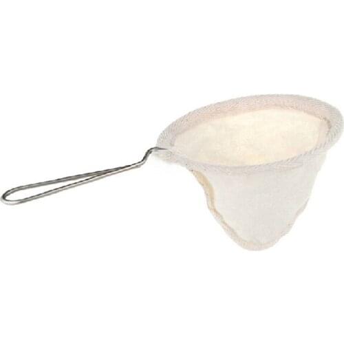 Reusable Coffee Filter Bag Stainless Steel Handle Flannel Cloth Strainer Dropping Pot Mesh Basket Tools