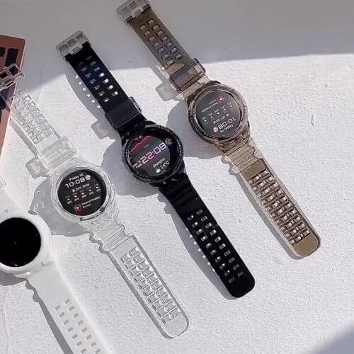 Fashion Transparent TPU Shockproof Smart Replacement Watch Strap For Huawei Watch 3/3 Pro