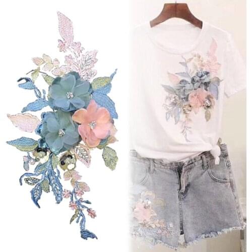 Flower Embroidery Patch Applique Clothing T-shirt Hat Sewing Badge Cute Patches On Clothes DIY Accessory Fashion Special Gift