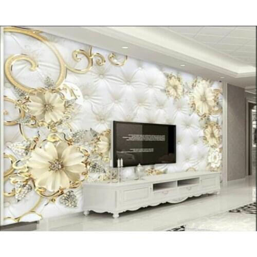 Beibehang papel de parede European-style high-end floral pattern retro soft bag jewelry background wall wall papers home decor