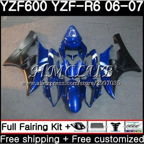 Body For YAMAHA YZF R 6 YZF 600 Blue black YZF-600 YZF R6 2006 2007 Frame 16HC.14 YZF-R6 06 07 YZF600 YZFR6 06 07 Fairing Kit