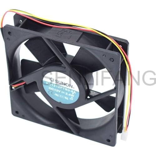 Genuine New KD1212PTB3-6A DC 12V 2.4W 3-Wire Server Square Cooling Fan