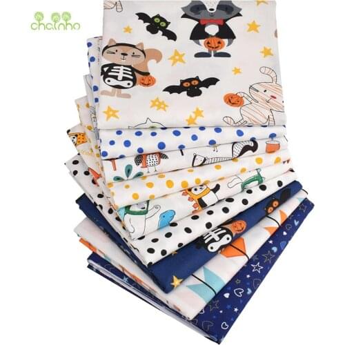 Halloween Series,Printed Twill Cotton Fabric,DIY Sewing Quilting For Baby&Childrens Material,9 Newest Cartoon Designs
