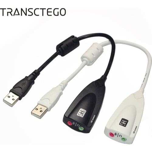 USB 2.0 Sound Card 5HV2 External 7.1 Channel Adapter with 3D Virtual Audio Sound Track Headset Microphone 3.5 Jack For Laptop PC