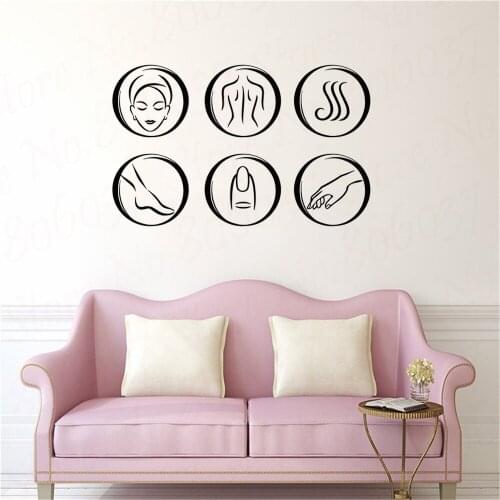 Beauty Salon Spa Wall Decor Nail Beauty Massage Shop Vinyl Wall Sticker Decoration Art Mural WL1822