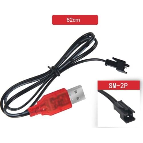 3.6V 500mA NiMh/NiCd Battery USB Charger with IC protection Packs SM 2P Forward Plug Electric Toy USB Charging Cable