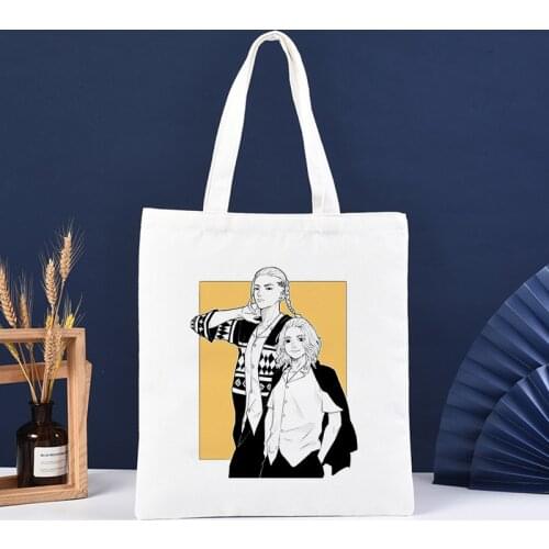 Tokyo Revengers Shopping Bag Women Shoulder Canvas Bag Tote Graphic Harajuku Shopper Bag Ulzzang Funny Eco Large-capacity Female