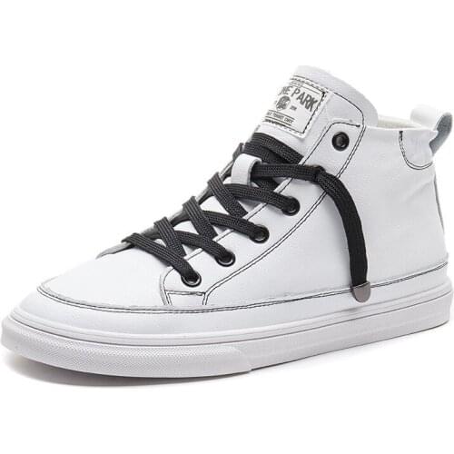 Leather high top shoes female 2019 spring white shoes hip hop tide ins super fire sports casual womens sneakers shoes