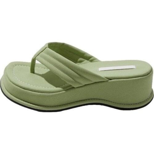 New New Flip Flops Summer Fashion Women Shoes Slippers Design Slope Heel Platform Shoe High Heels 2021 Slipper Mujer