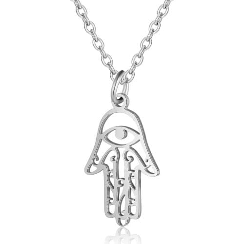 Fnixtar Stainless Steel Hand Pendant Charms Necklace for Women Necklace Fashion Women Jewelry Special Gift