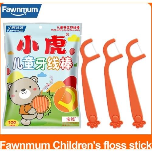 Fawnmum Little Bear Dental Floss Picks Interdental Brush Cute Animal for Teeth Cleaning Oral Hygiene Toothpicks With Thread