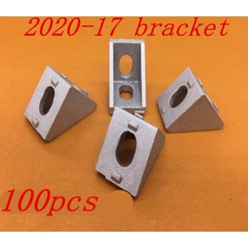 100pcs/lots 20 x 20 corner fitting angle aluminum 20 x 20 L connector bracket fastener match 2020 industrial aluminum profile