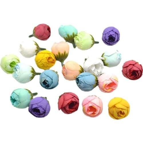 12pcs 25mm Tea Rose Flower Heads Smal Rose Head Handmade DIY Hairbow Sewing Garments Materials