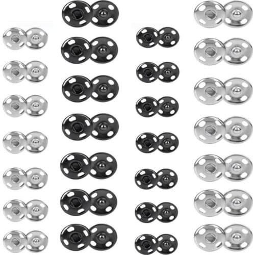 200 Sets 10mm 8.5mm Sew-on Snap Buttons Metal Snap Fastener Buttons Press Button for Sewing Clothing