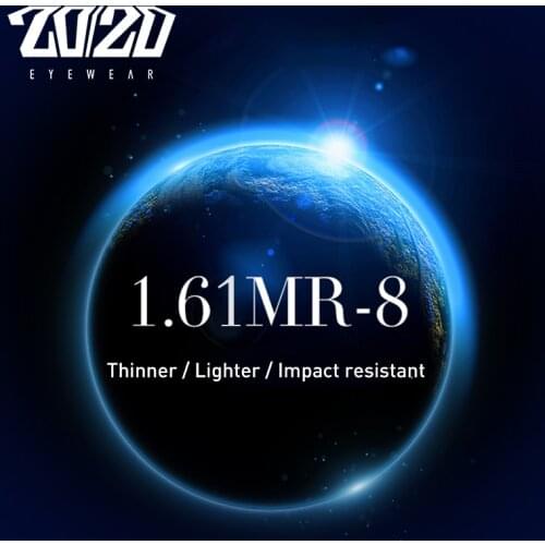 2020 1.61 MR-8 Anti-Blue High Quality Toughness Thinner Super-Tough Optical Aspheric Prescription Single Vision Lenses for Eyes