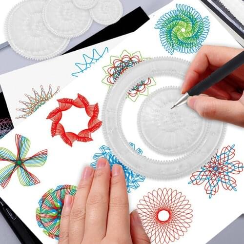 27Pcs/set Antistress Drawing Board Crafts Plastic Ruler Children Educational Art Drawing Template School Painting Supplies