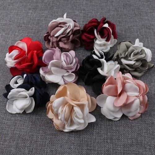 4Pcs DIY Flower Patch Flower Applique Fabric Patches For Dress Hair Clothes Fabric Flowers for Dresses Craft Supplie