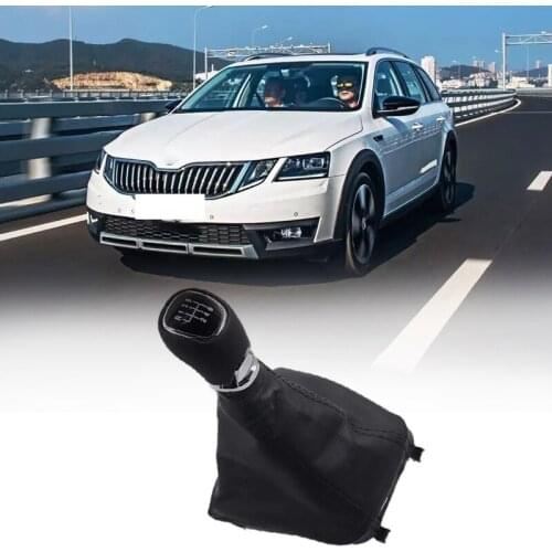 6 Speed Leather Car Shift Gear Knob Lever Gaitor Boot Cover for Skoda 09-12 / Superb II (08-12)