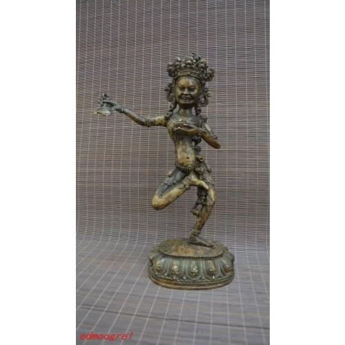 Antique Old QinDyansty Tibet copper Exorcism Buddha, bring good luck, get rid of evil,Free shipping