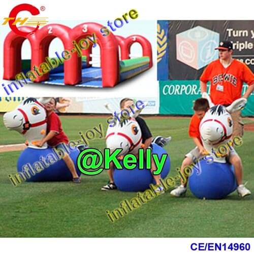 Free shipping inflatable jumping horse, cheap inflatable deby horse, outdoor inflatable pony horses sport game, deby horse court