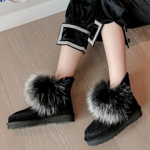 Bottes femme new winter shoes womens snow boots cow suede fur keep warm ankle boots womens botas mujer