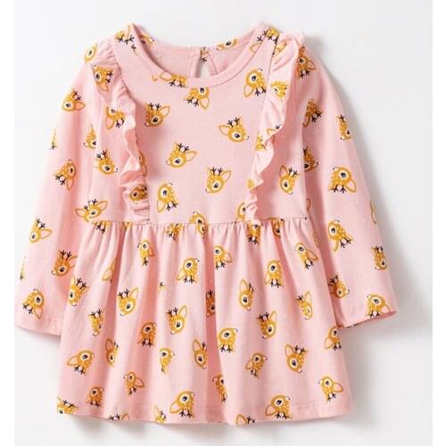 Bebe Girls Dresses Brand 100% Combed Cotton Cartoon Children Clothing Infant Kids Princess Dress Summer Casual Baby Girl Clothes