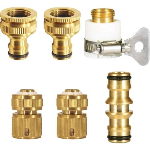 Garden Hose Quick Connector Brass Garden Hose Expandable Stretch Fittings Tap Adaptors Connectors for Gardening