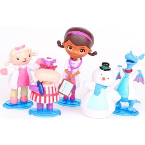 5-8cm Doc McStuffins Figures Collectors Set 5Pcs Hospital McStuff Doctor Friends Girls Collection Action Figure Model Toys
