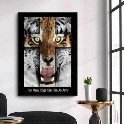 HD Prints Nordic Modern Home Decoration Animal Tiger Wall Art Canvas Painting Pictures For Living Room Poster Watercolor Modular