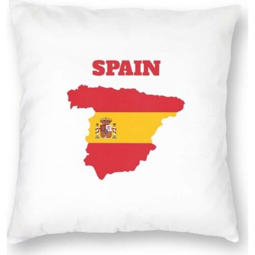 Spain Map Spanish Flag Square Pillow Case Throw Pillow Espana Custom Cushion Covers