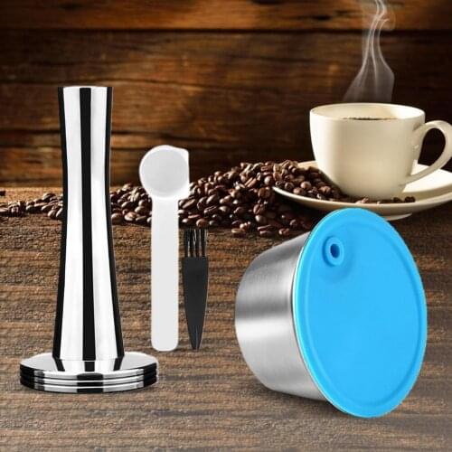 1 Set Coffee Filter Reusable Easy Clean Stainless Steel Anti-deform Corrosion Resistant Coffee Capsule Funnel for Dolci Gusto
