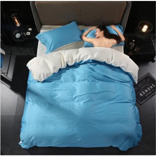 Egyptian Cotton Bedding Set Hotel Solid Color Bedclothes Duvet Cover Bed Sheet Pillowcases King Queen Size Home Textile