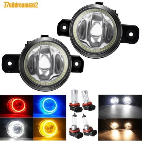 Angel Eye Fog Light Assembly H11 Car Fog Lamp Halo Ring DRL For Nissan Qashqai Juke Teana Rogue NV400 Sentra Micra Sunny Elgrand