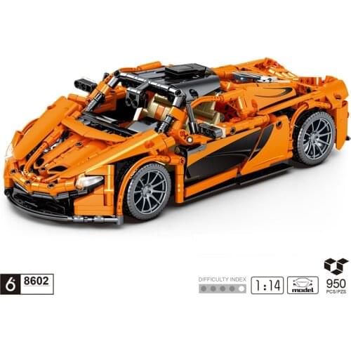 Technical 1:14 scale super sport car McLaren 720S Spider building block model bricks pull back vehicle toys collection for gifts