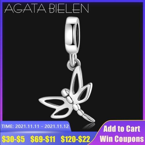 New 925 Sterling Silver Hollow Butterfly Pendant shape CZ Beads Fit Original Charms europeu Bracelet Bead Jewelry making Bijoux